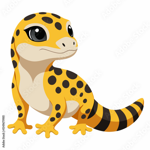 Terrarium Lizard Leopard Gecko Morphs Vector Illustration – Different Spotting Patterns on Geckos