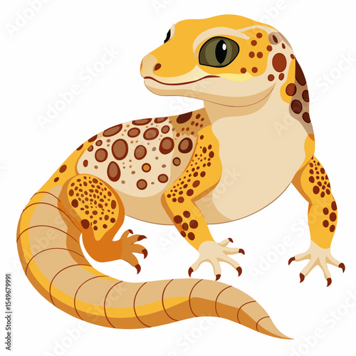 Terrarium Lizard Leopard Gecko Morphs Vector Illustration – Popular Morphs for Reptile Collectors