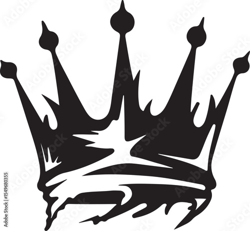 Bold, stylized crown graphic design.