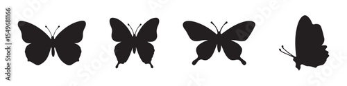 Butterfly Silhouettes Vector Illustration set, showcases a collection of butterfly silhouette , butterflies are perfect for backgrounds, patterns, and designs. ethereal display of flying insects