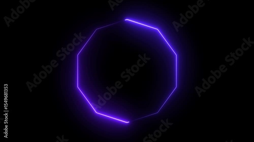 Glowing neon light bulb world sign with bright blue technology design on black background