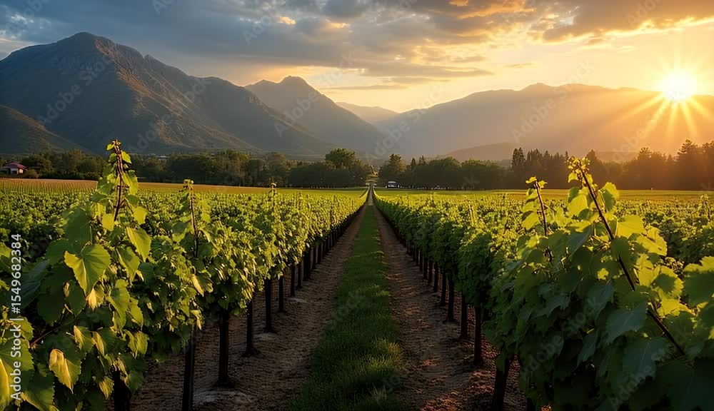High Altitude Viticulture in the Andean Foothills: A Scenic Malbec Cultivation Landscape in South America 