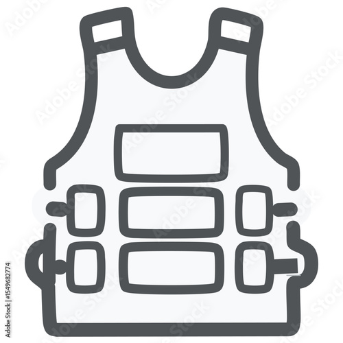 High-Quality Vector of Tactical Vest for Military and Tactical Use

