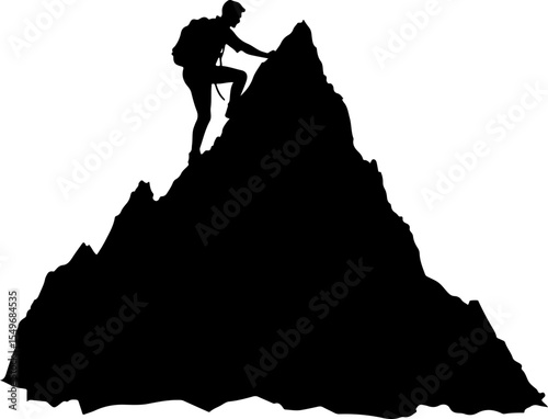 Hiking man Mountaineering Adventure vector bundle
