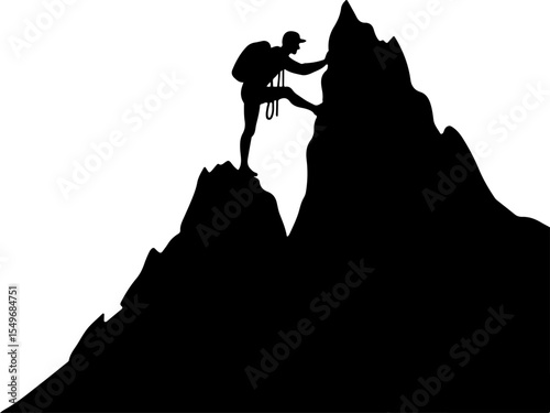 Hiking man Mountaineering Adventure vector bundle