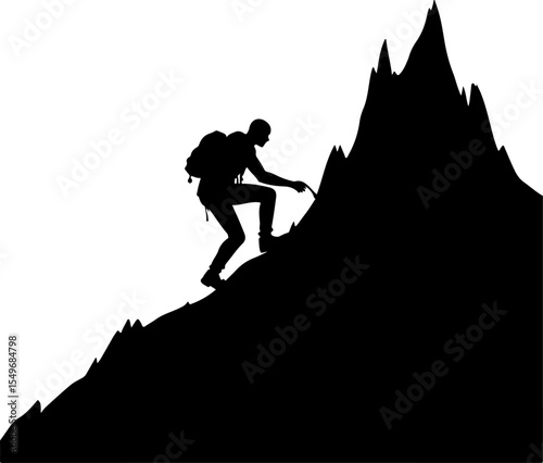 Hiking man Mountaineering Adventure vector bundle
