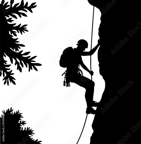 Hiking man Mountaineering Adventure vector bundle