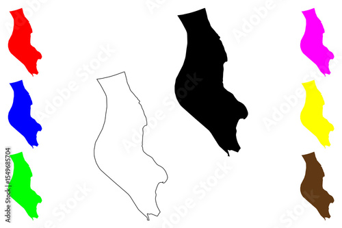 Tikrit city (Republic of Iraq, Governorate Saladin) map vector illustration, scribble sketch Tikrit map