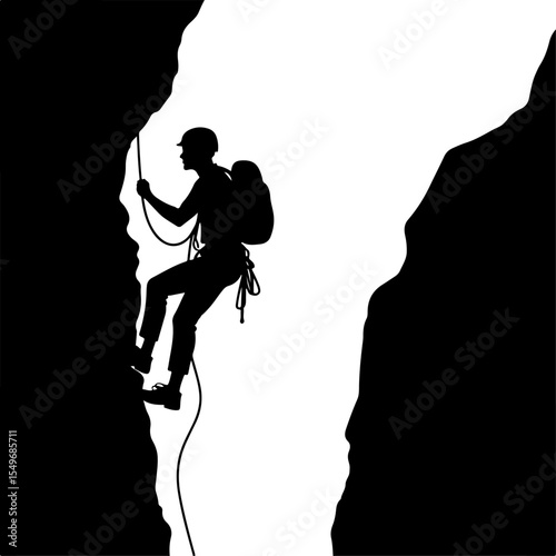 Hiking man Mountaineering Adventure vector bundle