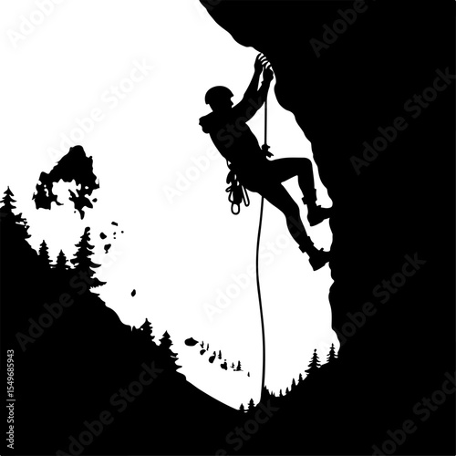Hiking man Mountaineering Adventure vector bundle