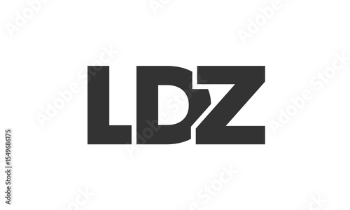 LDZ logo design template with strong and modern bold text. Initial based vector logotype featuring simple and minimal typography. Trendy company identity.
