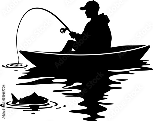 Fisherman Holding Large Fish vector bundle
