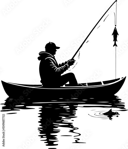 Fisherman Holding Large Fish vector bundle
