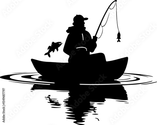 Fisherman Holding Large Fish vector bundle