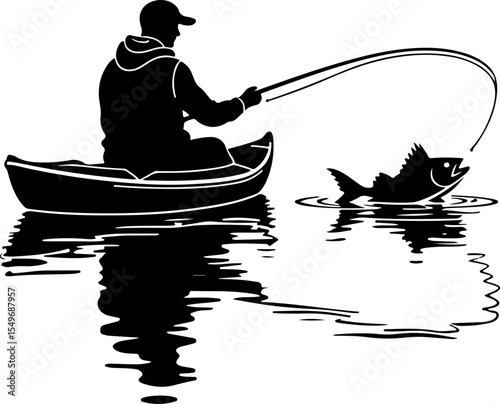 Fisherman Holding Large Fish vector bundle