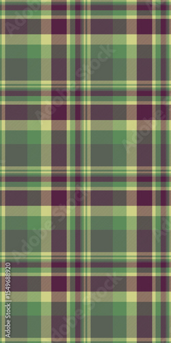 Refresh check fabric textile, invite seamless background texture. Mesh plaid vector tartan pattern in pastel and green colors.