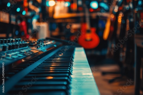 high quality image of music instrument in the store