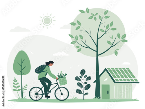 cycling in the park
