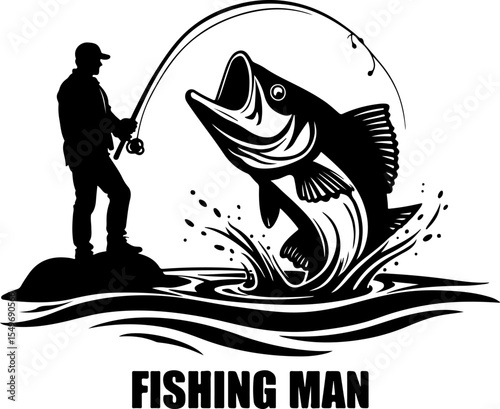 Fisherman Holding Large Fish vector bundle