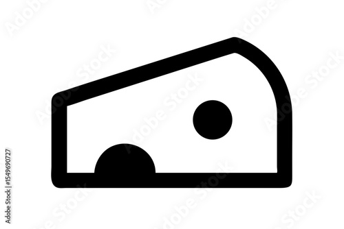 cheese wedge icon on white background  .svg