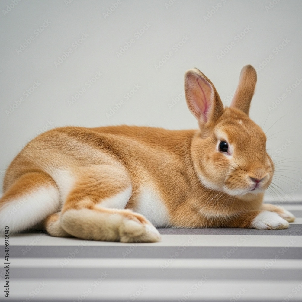 Fototapeta premium Innocent Bunny with Alert Eyes, Capturing Hearts Worldwide