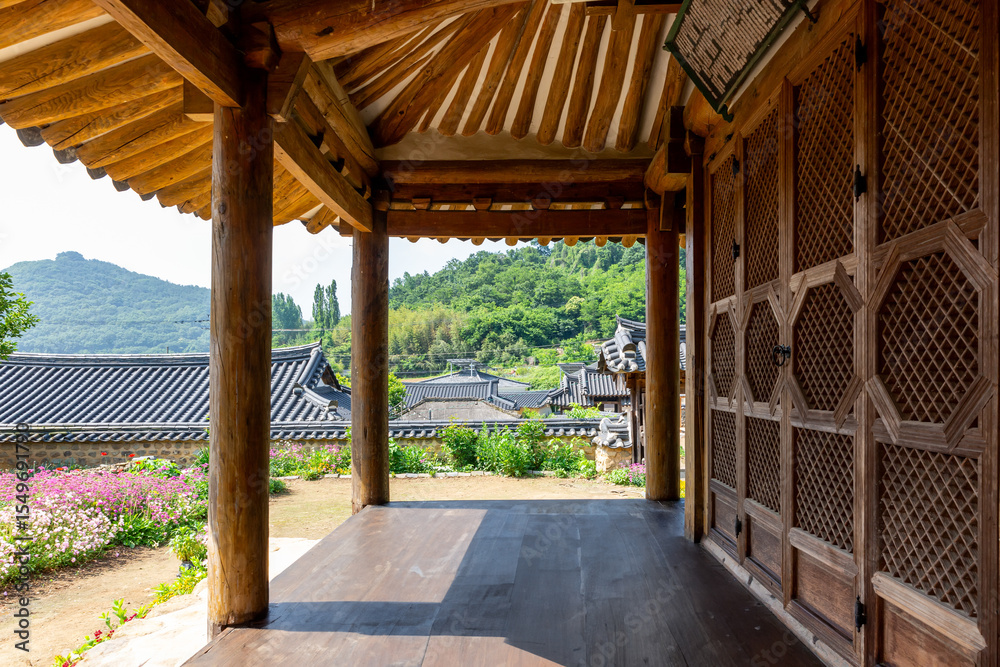 Traditional Korean Architectural Style Hanok Housing Landscape Traditional Korean Architectural Style Hanok Housing Landscape