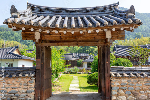Traditional Korean Architectural Style Hanok Housing Landscape