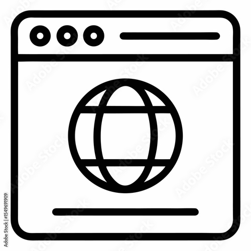 Internet browser tool. Web browser. A line art vector.
