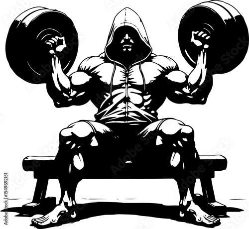 Intense Dumbbell Workout gym vector 