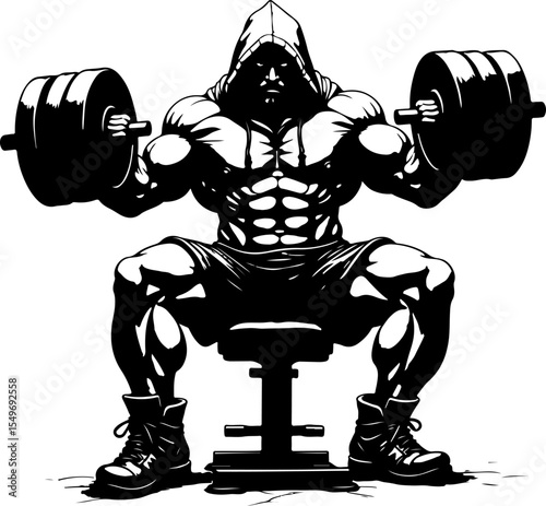 Intense Dumbbell Workout gym vector 
