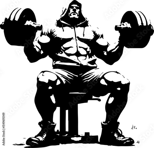 Intense Dumbbell Workout gym vector 