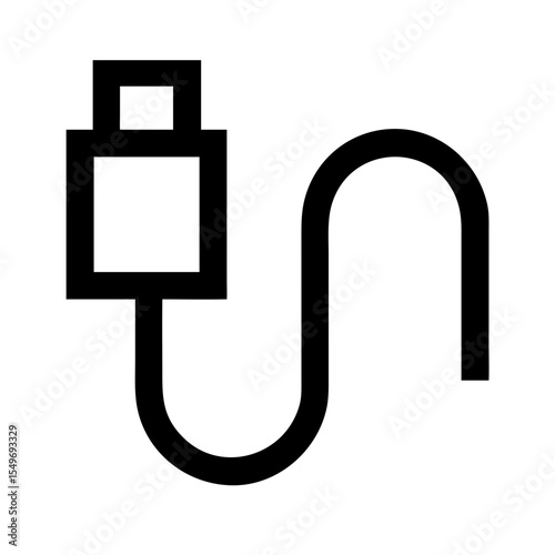 usb cable icon on white background  .svg