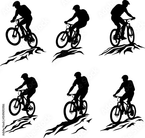Mountain Bike Trail Designs vector bundle