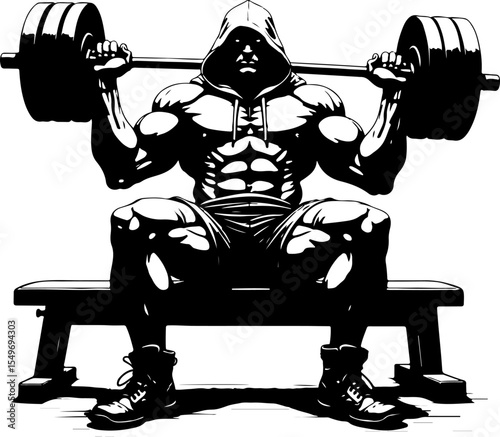 Intense Dumbbell Workout gym vector bundle