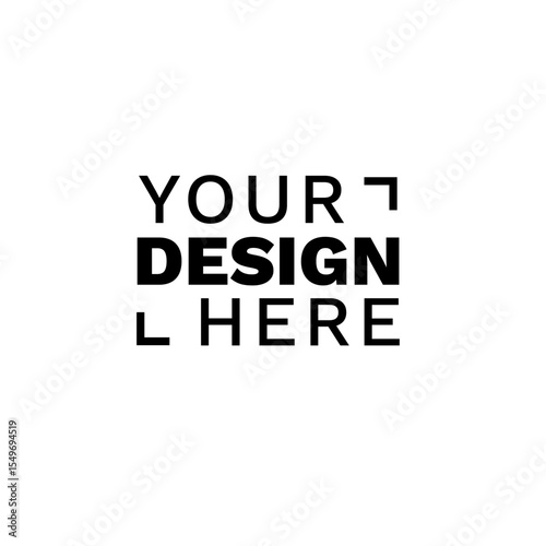 Modern badge design featuring the phrase your design here in a bold and minimal style.