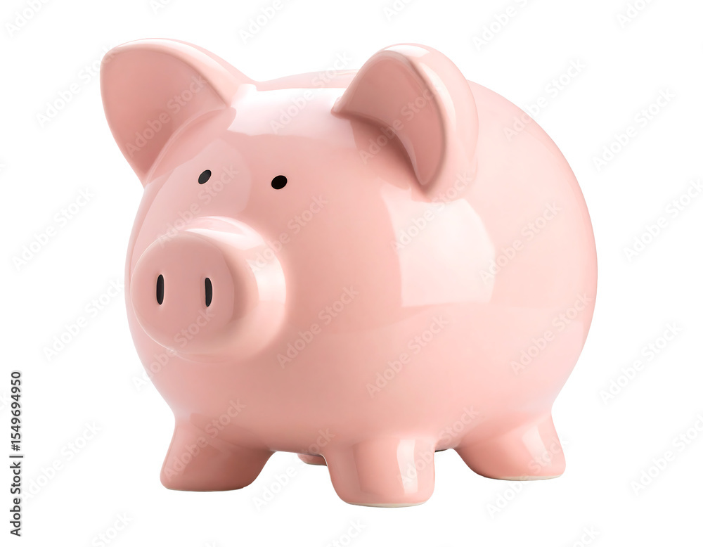 Obraz premium Cute pink piggy bank for savings