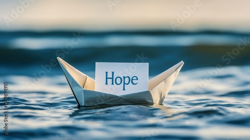 paper boat with the word 