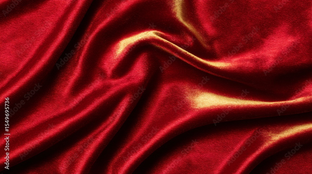Obraz premium luxury red velvet texture with golden highlights, dramatic opulence background