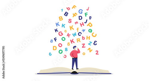 Colorful alphabet letters illustrating education and creativity concept for learning and teaching resources vector illustration
