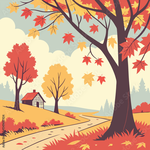 autumn landscape with trees