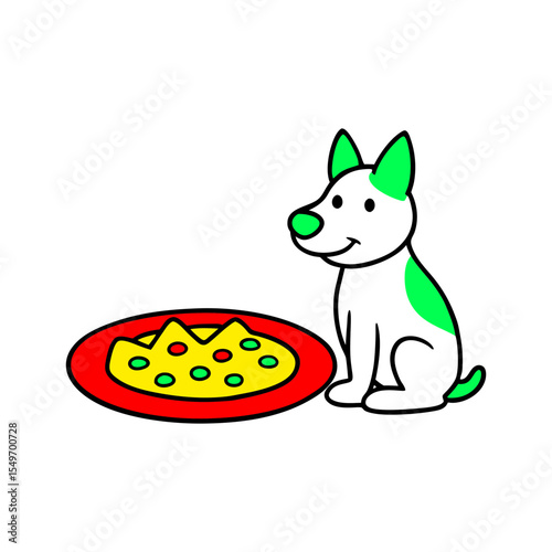cartoon golden retriever food stock vector illustration