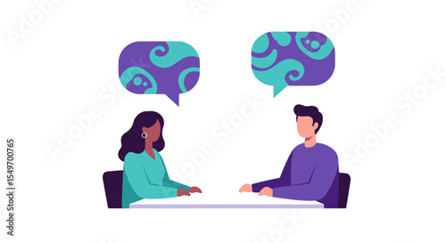 Diverse communication concept for dialogue and understanding in modern design vector illustration