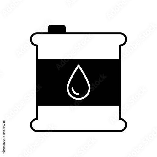 Oil Drum Barrel Fuel Container Line Icon