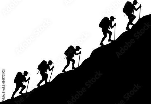 Camping Scene Hiking mountain vector bundle