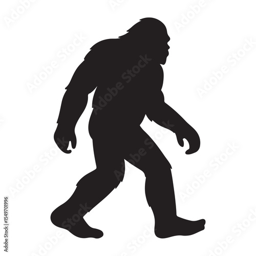 "Bigfoot Sasquatch Silhouette Icon – Cryptid Vector Art Design"


