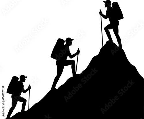 Camping Scene Hiking mountain vector bundle