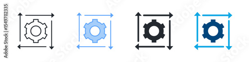 Adaptability Icon Set Multiple Style. Designed In Outline, Blue, Glyph, Dual Tone