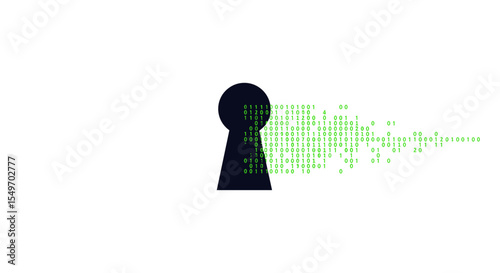 Digital security concept with binary code emerging from keyhole illustration vector illustration