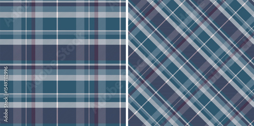 Pattern texture seamless of check background vector with a fabric tartan textile plaid. Set in dark colors. Tile flooring trends.