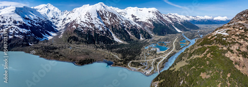 wide angle panoramic aerial landscape view of area around 